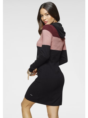 Laura Scott Strickkleid in schwarz-bordeaux-gestreift
