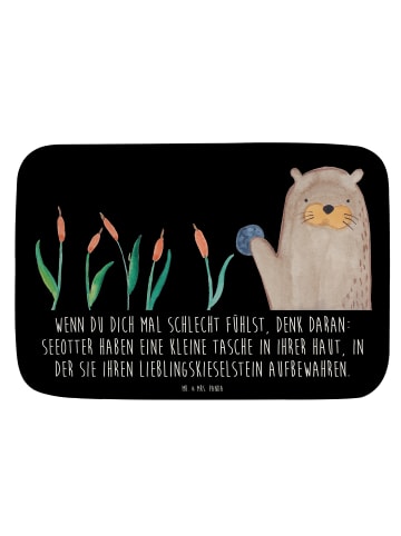 Mr. & Mrs. Panda Badteppich Otter Stein mit Spruch in Schwarz