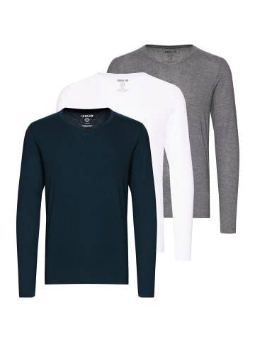 !SOLID Langarmshirt SDBasil 21103007ME Langarmshirts im 3er-Pack in weiß/grau/blau