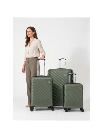 Check.In Paradise 2.0 4 Rollen Kofferset 3-teilig mit Dehnfalte olive