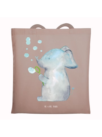 Mr. & Mrs. Panda Strandtasche Elefant Seifenblasen ohne Spruch in Braun Pastell