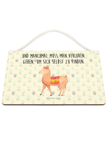 Mr. & Mrs. Panda Holzschild Alpaka Stolz mit Spruch in Kaktus Grün