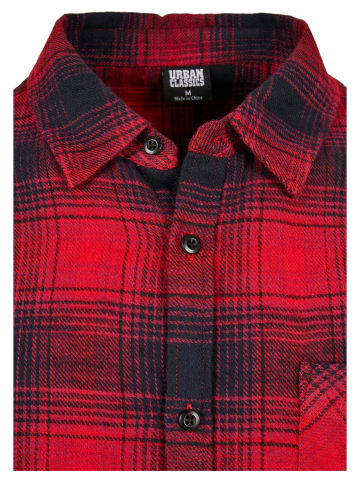 Urban Classics Urban Classics Herren Oversized Checked Grunge Shirt in black/red