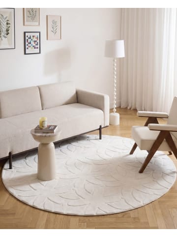 Beliani Kurzflor HOOD in Weiß - (W) 160 x (L) 160 cm