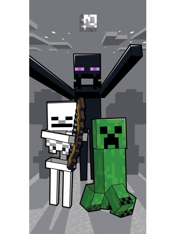 Minecraft Strand-/Badetuch Minecraft Mob Attack  - (L) 140 cm x (B) 70 cm in Grau