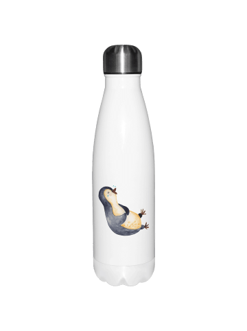 Mr. & Mrs. Panda Thermosflasche Pinguin Lachen ohne Spruch in Weiß