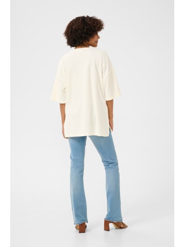 Cream T-shirt CRFria Oversize fit in Snow White