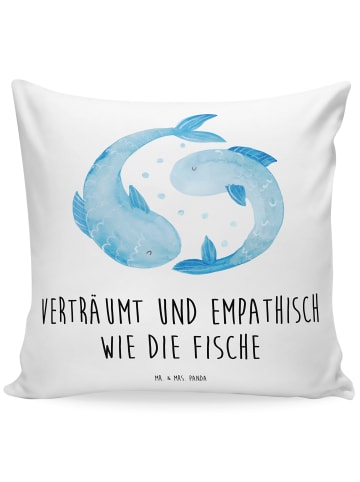 Mr. & Mrs. Panda Kopfkissen Sternzeichen Fische mit Spruch in Weiß