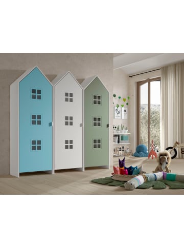 58 aufm Kessel REGALSCHRANK Set Kania 173x37x171 MDF Weiß /Bunt