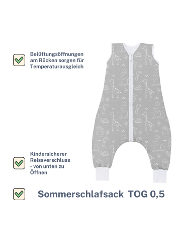 fillikid Sommerschlafsack mit Beinen Exklusiv in Safari Grau
