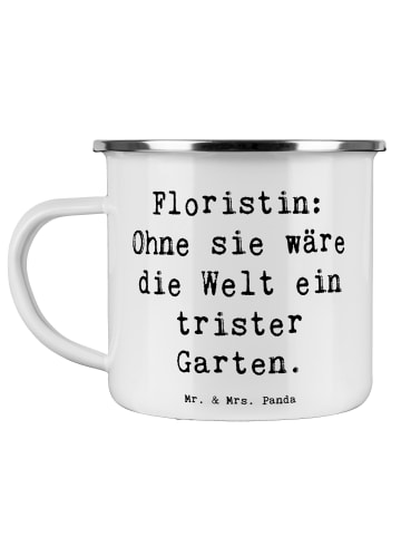 Mr. & Mrs. Panda becher metall Spruch Floristin Garten mit Spruch in Weiß