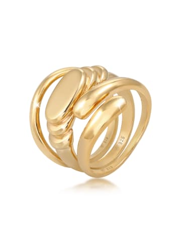 Elli Ring 925 Sterling Silber Siegelring, Ring Set in Gold