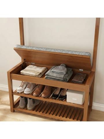 relaxdays Garderobenständer in Braun - (B)70 x (H)175 x (T)33 cm