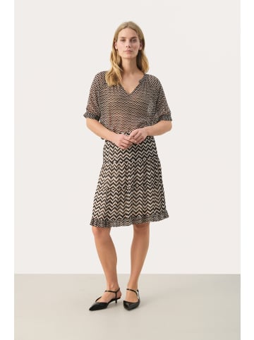 PART TWO Kurzarm-Bluse PopsyPW Relaxed fit in Small Black Zig Zag print