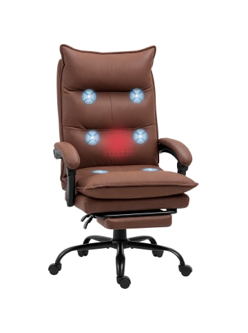 Vinsetto Massage-Bürostuhl-66L x 74B x 114-121,5H cm-Braun
