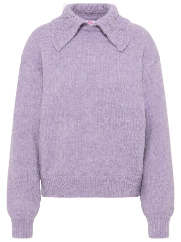 myMo Damen Strickpullover in Lila Melange