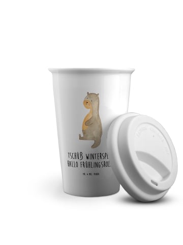 Mr. & Mrs. Panda Thermokaffeebecher Otter Bauch mit Spruch in Weiß