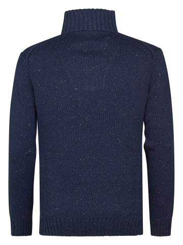 Petrol Industries Pull Zippé Demi-Zip en Maille Denver in Blau