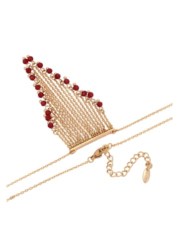 faina Women Tassel Nacklace in Rose Gold Red