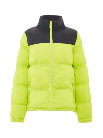 myMo Damen Wattierte Steppjacke in Saure Limette Schwarz