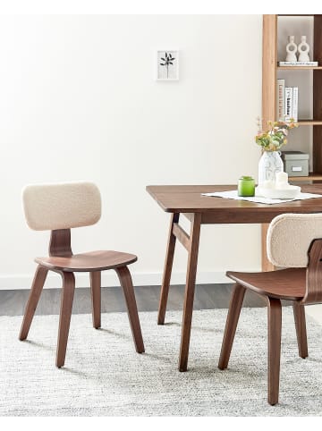 Beliani 2er-Set Esszimmerstuhl LUCINDA in Beige/Braun