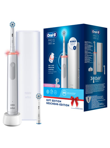 Oral-B Elektrische Zahnbürste "Pro 3 + Reiseetui" in Weiß