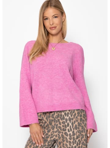 SASSYCLASSY Pullover mit tiefem Rückenausschnitt in Pink