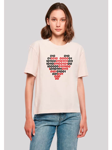 F4NT4STIC Tee I love you Binary Code Herz in pink