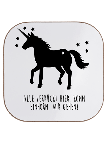 Mr. & Mrs. Panda Tassenuntersetzer Alle verrückt hier. Komm... m... in Weiß