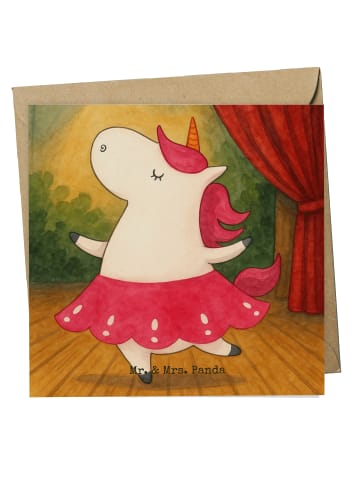 Mr. & Mrs. Panda doppelkarte Einhorn Ballerina Design ohne Spruch in Weiß