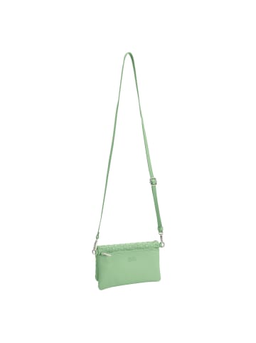 FREDs BRUDER Weave Harmony Clutch Tasche Leder 22 cm in fresh mint