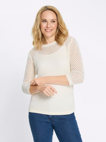 Sieh an! Ajour-Pullover in weiß