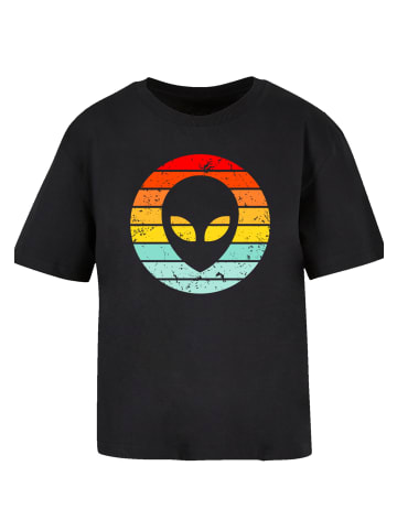 F4NT4STIC Tee Alien Retro Sonnenuntergang in schwarz
