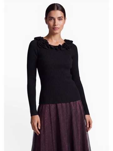 Zero  Feinstrickpullover mit Rippenstruktur in Black Beauty
