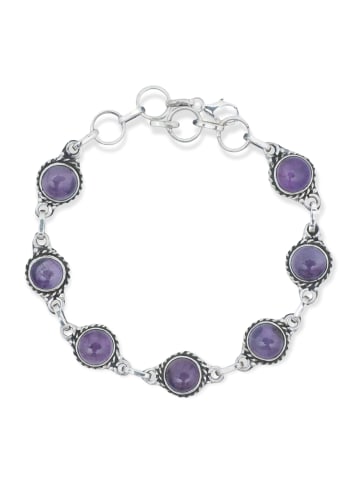 mantraroma 925er Silber - Armbänder (L) 20 cm mit Amethyst