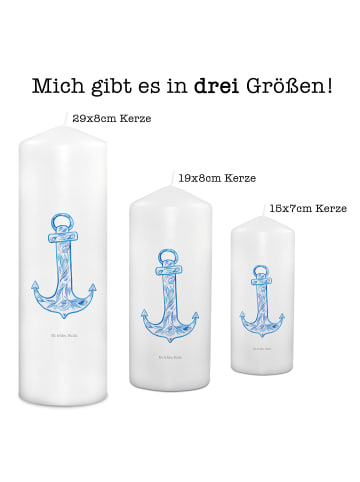 Mr. & Mrs. Panda Wachskerze Anker Blau ohne Spruch in Weiß