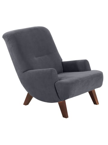 58 aufm Kessel Sessel Kajsa 71x80x101 Bezug Veloursstoff Buche nussbaum/anthrazit