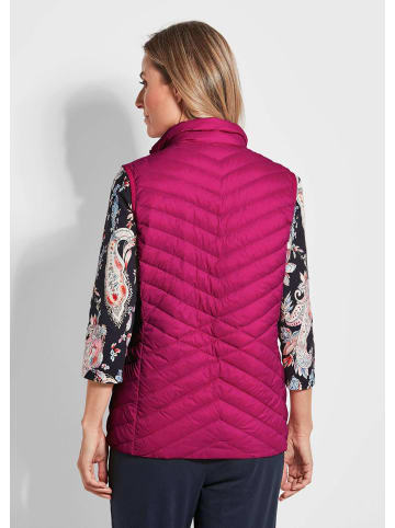 GOLDNER Kurzgröße:  Taillierte Daunenweste mit Stehkragen in pink