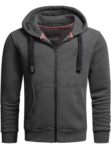 Alessandro Salvarini Jacke Alessandro Salvarini Herren Hoodie AS313 in Dunkelgrau