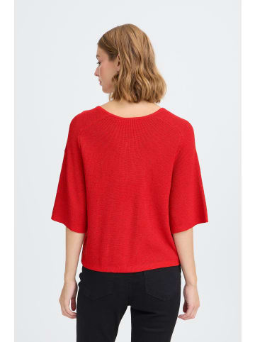 ICHI Kurzarm-Bluse IHCODY Loose fit in Racing Red