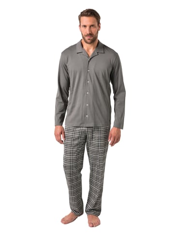 JP1880 Langer Schlafanzug in dunkelgrau