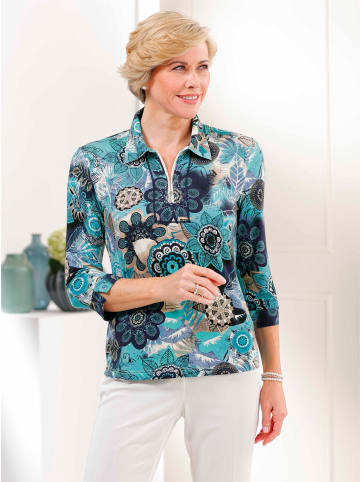 WITT WEIDEN Shirt in aquamarin-ecru-bedruckt