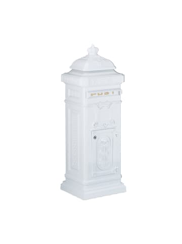 relaxdays Standbriefkasten in Weiß - (B)34,5 x (H)101 x (T)31 cm