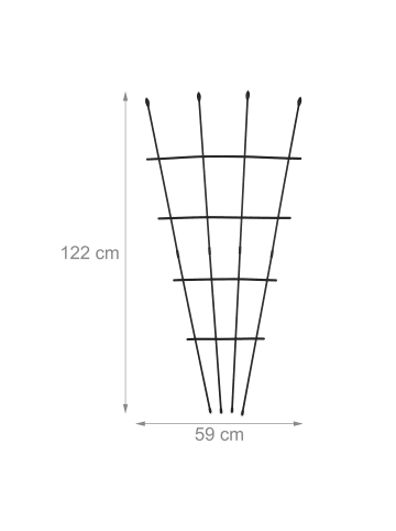 relaxdays 2 x Rankgitter in Schwarz - (B)59 x (H)122 cm