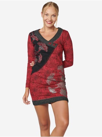KOROSHI Langarmkleid in rot