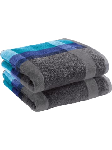 Erwin Müller Frottier, Jacquard Duschtuch 2er-Pack in türkis