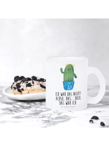 Mr. & Mrs. Panda Teeglas Kaktus Heilig mit Spruch in Transparent