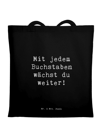 Mr. & Mrs. Panda Tragetasche Spruch Schulanfang Inspiration mit ... in Schwarz