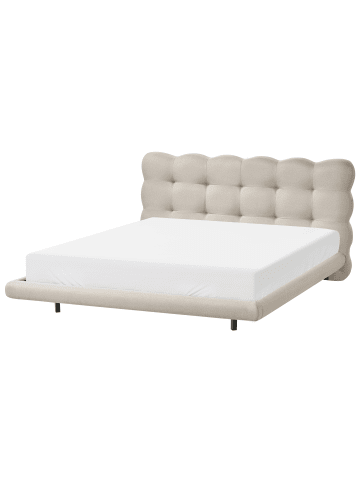 Beliani Doppelbett SOULISSE in Beige/Schwarz - (W) 178 x (H) 93 x (L) 222 cm