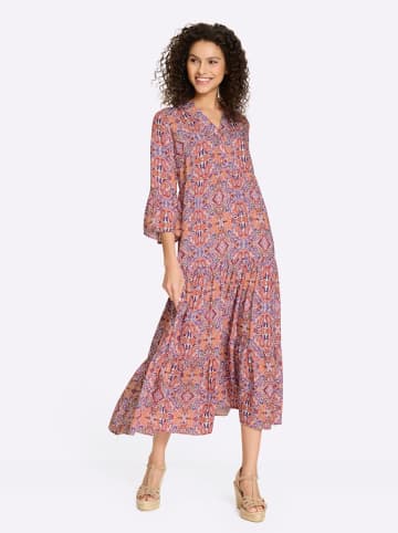 Heine Stufenkleid in ecru-rosé-bedruckt